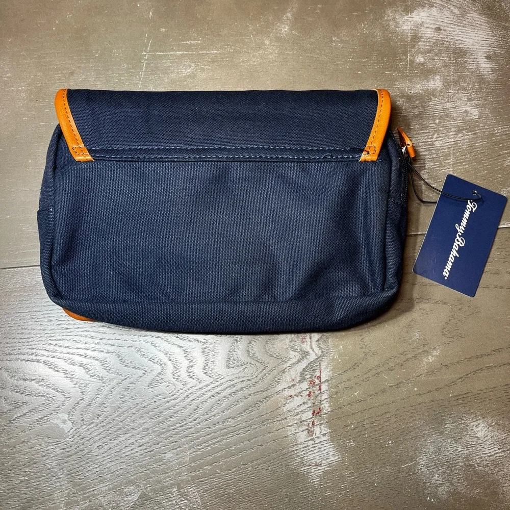 Tommy Bahama Travel Kit Navy Brown Zipper Hanging Bag NWT